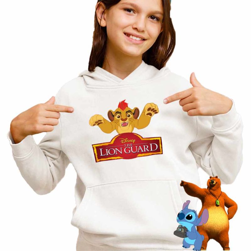 Fashion, accesorii si bijuterii - Copii - Imbracaminte copii - Pulovere si hanorace copii - Hanorac Copii Fete Lion Guard Kion Garda Felina, alb, marime S Copii - Infinity.ro