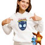 Fashion, accesorii si bijuterii - Copii - Imbracaminte copii - Pulovere si hanorace copii - Hanorac Copii Fete Pantera Neagra Paienjenel, alb, marime XL Copii - Infinity.ro
