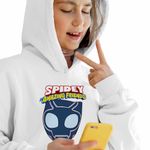 Fashion, accesorii si bijuterii - Copii - Imbracaminte copii - Pulovere si hanorace copii - Hanorac Copii Fete Pantera Neagra Paienjenel, alb, marime XL Copii - Infinity.ro