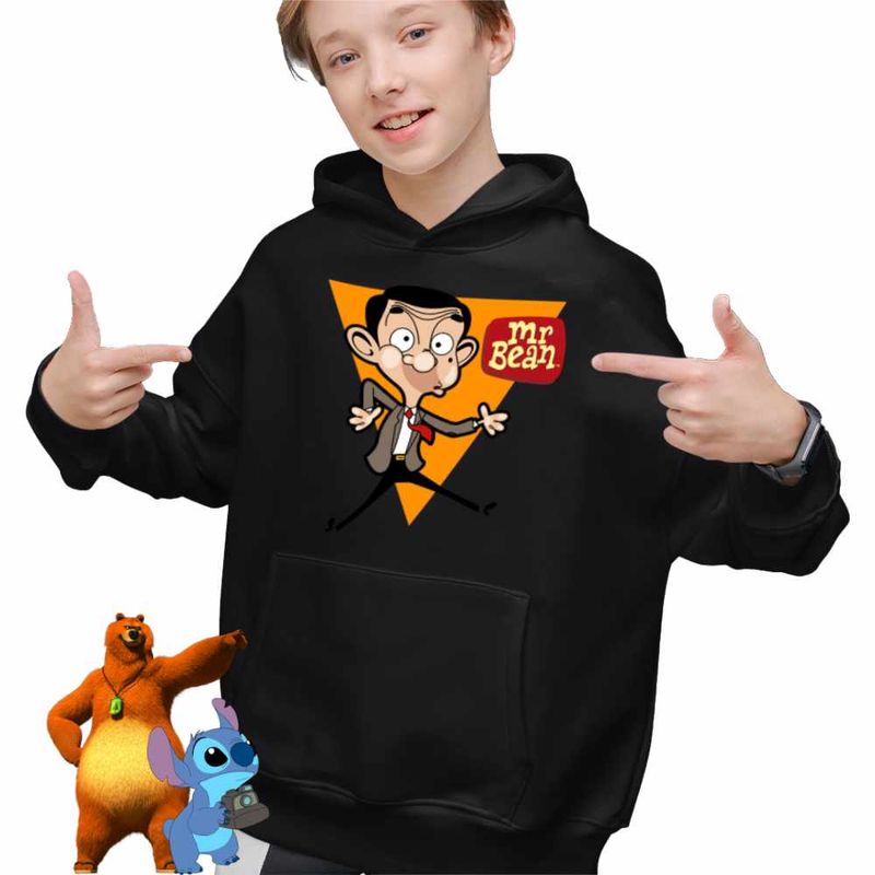 Fashion, accesorii si bijuterii - Copii - Imbracaminte copii - Pulovere si hanorace copii - Hanorac Copii Baieti Mr Bean Desene Animate, negru, marime XL Copii - Infinity.ro