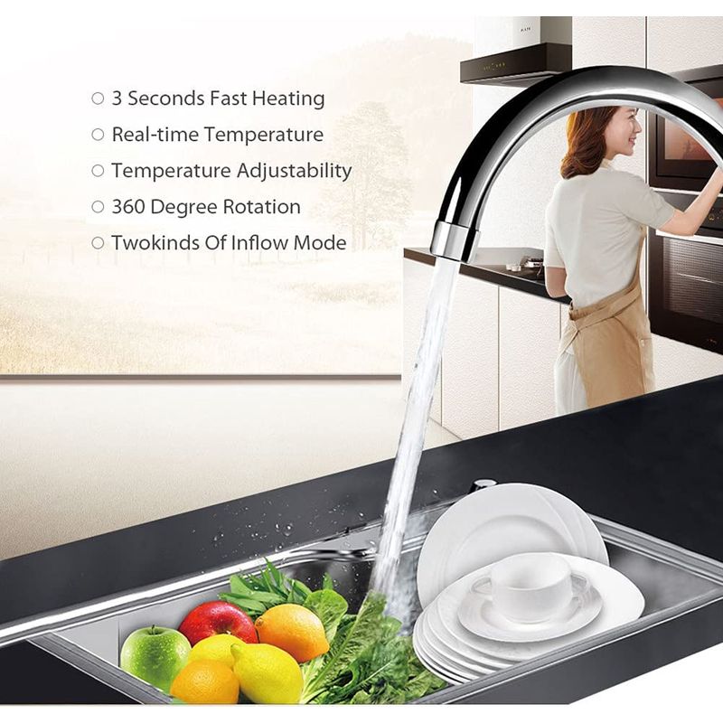 Casa si Gradina - Sanitare - Lavoar baie si accesorii - Baterii sanitare - Robinet Electric Pentru Incalzirea Apei, Afisaj Digital, Prindere Pe Chiuveta,  Incalzire Instanta, Consum Redus - Infinity.ro
