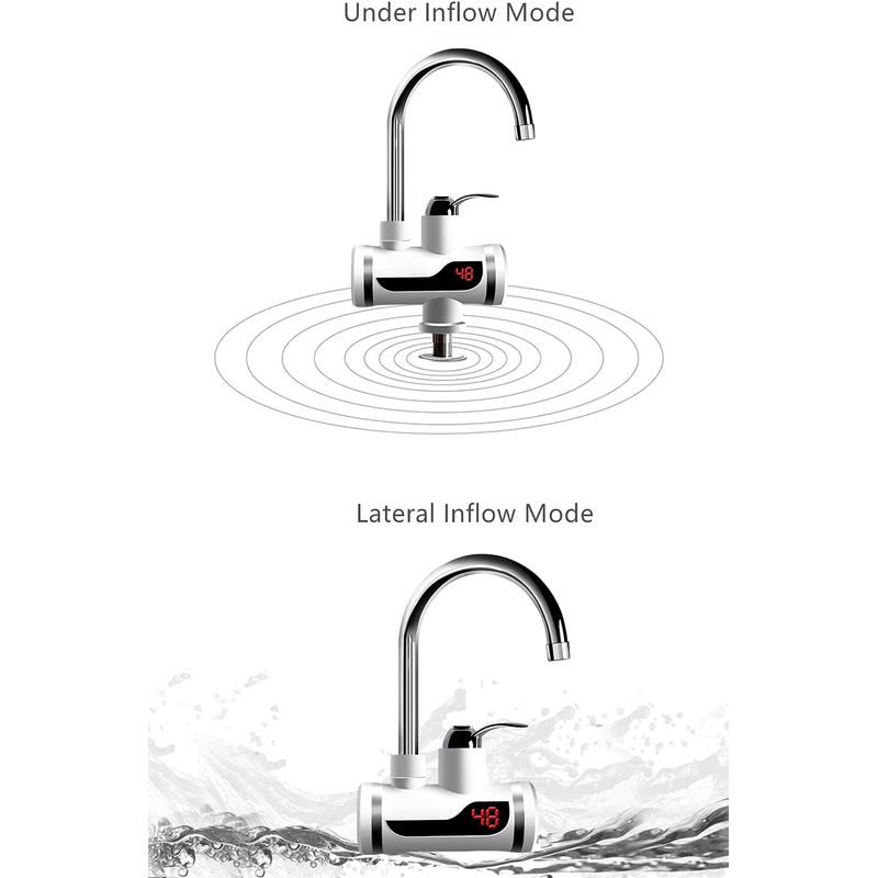 Casa si Gradina - Sanitare - Lavoar baie si accesorii - Baterii sanitare - Robinet Electric Pentru Incalzirea Apei, Afisaj Digital, Prindere Pe Chiuveta,  Incalzire Instanta, Consum Redus - Infinity.ro