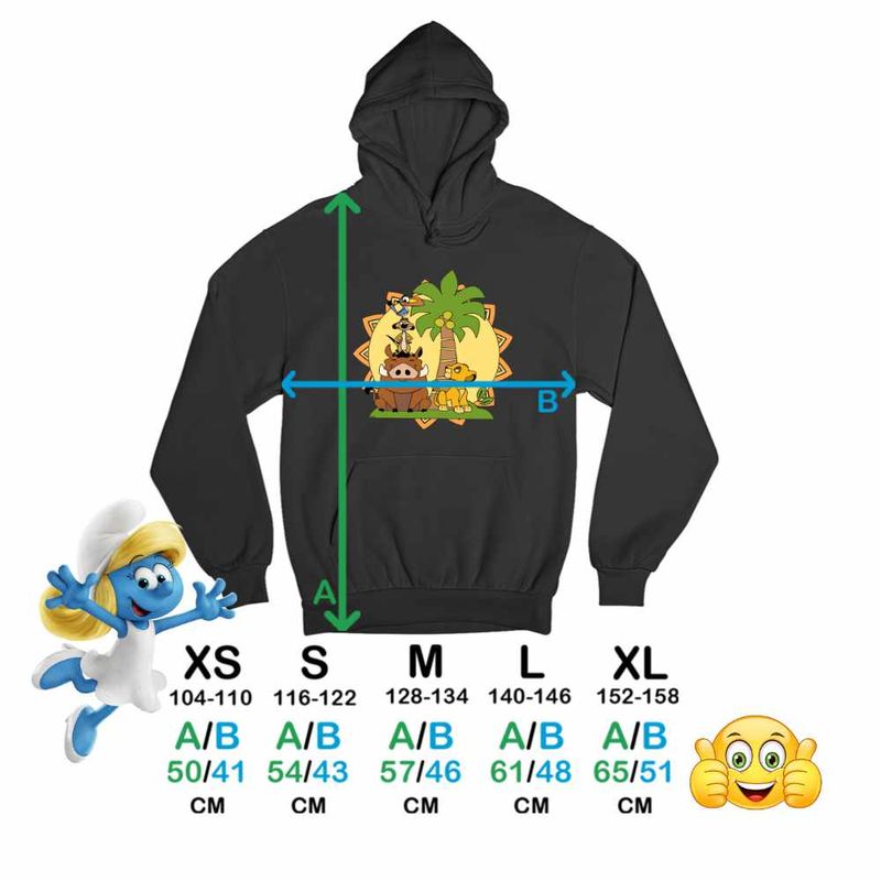 Fashion, accesorii si bijuterii - Copii - Imbracaminte copii - Pulovere si hanorace copii - Hanorac Copii Fete Timon Pumba Simba Regele Leu, negru, marime XS Copii - Infinity.ro