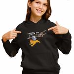 Fashion, accesorii si bijuterii - Copii - Imbracaminte copii - Pulovere si hanorace copii - Hanorac Copii Fete Bombardiro Crocodilo Garda Felina Meme, negru, marime XL Copii - Infinity.ro