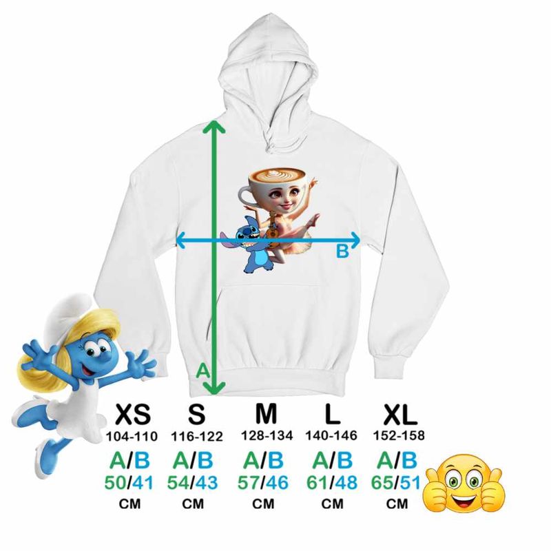 Fashion, accesorii si bijuterii - Copii - Imbracaminte copii - Pulovere si hanorace copii - Hanorac Copii Baieti Stitch Balerina Cappucina Tiktok, alb, marime M Copii - Infinity.ro
