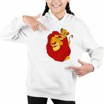 Fashion, accesorii si bijuterii - Copii - Imbracaminte copii - Pulovere si hanorace copii - Hanorac Copii Fete Regele Leu Mufasa Simba, alb, marime S Copii - Infinity.ro