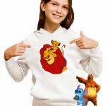 Fashion, accesorii si bijuterii - Copii - Imbracaminte copii - Pulovere si hanorace copii - Hanorac Copii Fete Regele Leu Mufasa Simba, alb, marime S Copii - Infinity.ro