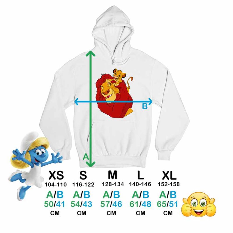 Fashion, accesorii si bijuterii - Copii - Imbracaminte copii - Pulovere si hanorace copii - Hanorac Copii Fete Regele Leu Mufasa Simba, alb, marime S Copii - Infinity.ro
