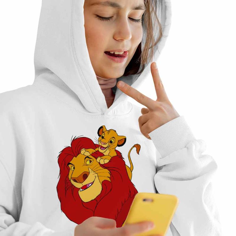 Fashion, accesorii si bijuterii - Copii - Imbracaminte copii - Pulovere si hanorace copii - Hanorac Copii Fete Regele Leu Mufasa Simba, alb, marime S Copii - Infinity.ro