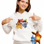 Fashion, accesorii si bijuterii - Copii - Imbracaminte copii - Pulovere si hanorace copii - Hanorac Copii Fete Garda Felina Super Pisicute, alb, marime M Copii - Infinity.ro