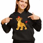 Fashion, accesorii si bijuterii - Copii - Imbracaminte copii - Pulovere si hanorace copii - Hanorac Copii Fete Garda Felina Kion, negru, marime S Copii - Infinity.ro