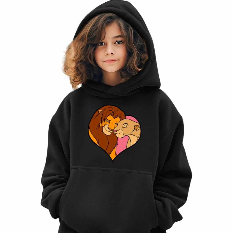 Fashion, accesorii si bijuterii - Copii - Imbracaminte copii - Pulovere si hanorace copii - Hanorac Copii Fete Regele Leu Love, negru, marime XS Copii - Infinity.ro
