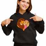 Fashion, accesorii si bijuterii - Copii - Imbracaminte copii - Pulovere si hanorace copii - Hanorac Copii Fete Regele Leu Love, negru, marime XS Copii - Infinity.ro