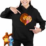 Fashion, accesorii si bijuterii - Copii - Imbracaminte copii - Pulovere si hanorace copii - Hanorac Copii Fete Regele Leu Love, negru, marime XS Copii - Infinity.ro