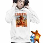 Fashion, accesorii si bijuterii - Copii - Imbracaminte copii - Pulovere si hanorace copii - Hanorac Copii Baieti Linguicine Serpentine Brainrot Brain Rot, alb, marime XL Copii - Infinity.ro
