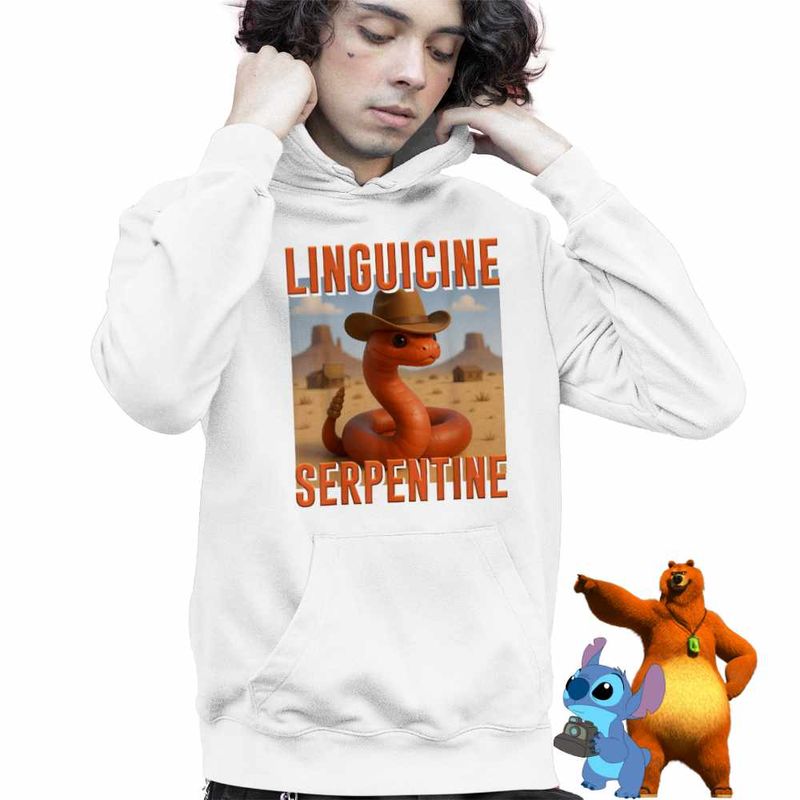 Fashion, accesorii si bijuterii - Copii - Imbracaminte copii - Pulovere si hanorace copii - Hanorac Copii Baieti Linguicine Serpentine Brainrot Brain Rot, alb, marime XL Copii - Infinity.ro