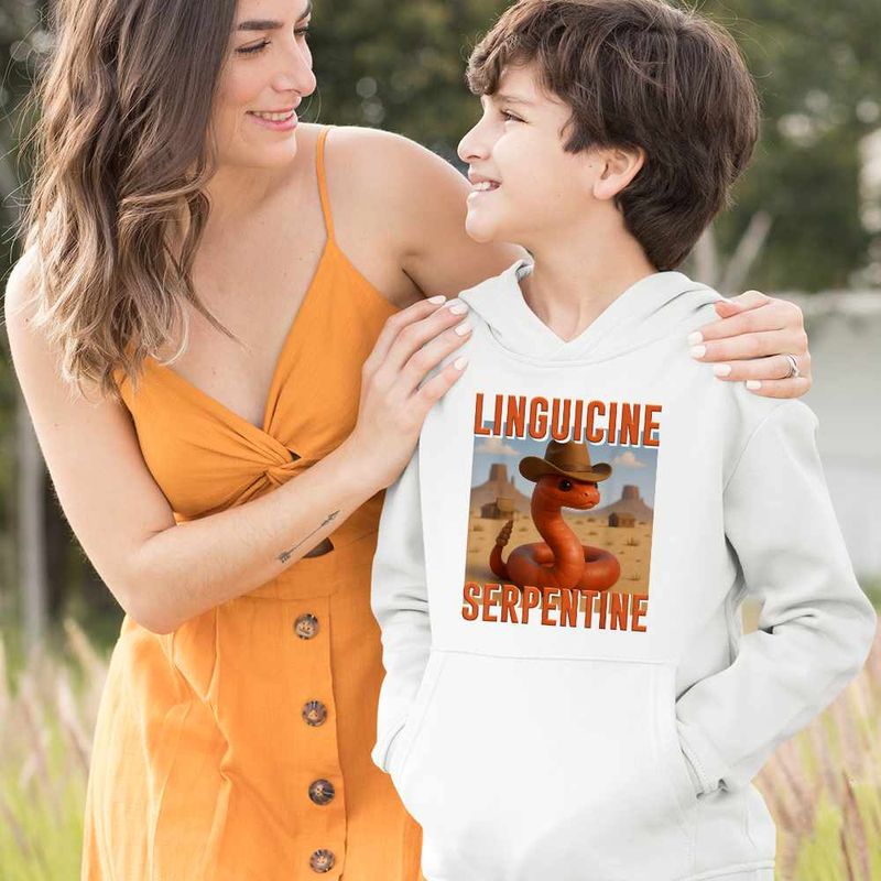 Fashion, accesorii si bijuterii - Copii - Imbracaminte copii - Pulovere si hanorace copii - Hanorac Copii Baieti Linguicine Serpentine Brainrot Brain Rot, alb, marime XL Copii - Infinity.ro