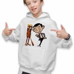 Fashion, accesorii si bijuterii - Copii - Imbracaminte copii - Pulovere si hanorace copii - Hanorac Copii Baieti Mr Bean Tung Tung Sahur, alb, marime L Copii - Infinity.ro