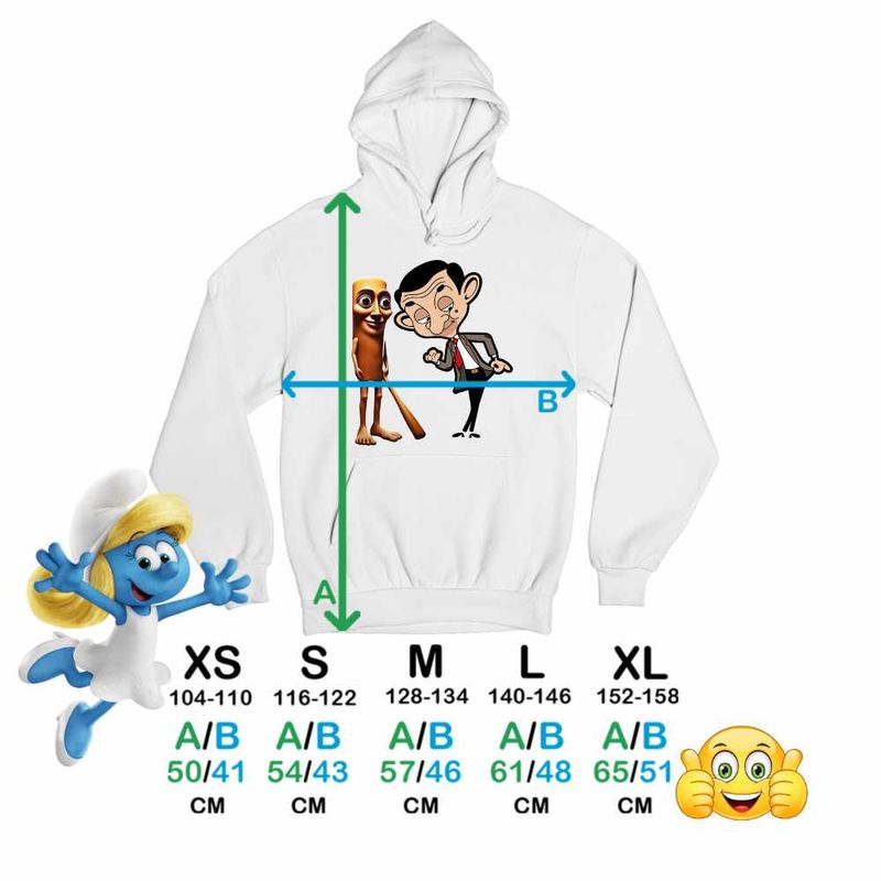 Fashion, accesorii si bijuterii - Copii - Imbracaminte copii - Pulovere si hanorace copii - Hanorac Copii Baieti Mr Bean Tung Tung Sahur, alb, marime L Copii - Infinity.ro