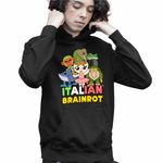 Fashion, accesorii si bijuterii - Copii - Imbracaminte copii - Pulovere si hanorace copii - Hanorac Copii Baieti Italian Ballerina Tralalero BrrBrr Brainrot Brain Rot, negru, marime XL Copii - Infinity.ro