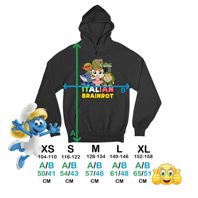 Fashion, accesorii si bijuterii - Copii - Imbracaminte copii - Pulovere si hanorace copii - Hanorac Copii Baieti Italian Ballerina Tralalero BrrBrr Brainrot Brain Rot, negru, marime XL Copii - Infinity.ro