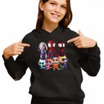 Fashion, accesorii si bijuterii - Copii - Imbracaminte copii - Pulovere si hanorace copii - Hanorac Copii Fete Paienjenel Spin Fantoma Super Pisicute, negru, marime L Copii - Infinity.ro