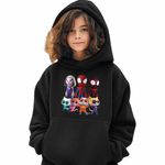 Fashion, accesorii si bijuterii - Copii - Imbracaminte copii - Pulovere si hanorace copii - Hanorac Copii Fete Paienjenel Spin Fantoma Super Pisicute, negru, marime L Copii - Infinity.ro