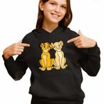 Fashion, accesorii si bijuterii - Copii - Imbracaminte copii - Pulovere si hanorace copii - Hanorac Copii Fete Nala Simba Best Friends Lion King, negru, marime XS Copii - Infinity.ro