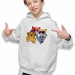 Fashion, accesorii si bijuterii - Copii - Imbracaminte copii - Pulovere si hanorace copii - Hanorac Copii Baieti Garda Felina Super Pisicute, alb, marime XL Copii - Infinity.ro