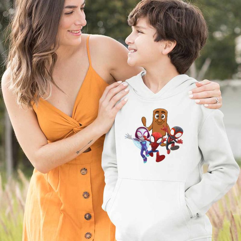 Fashion, accesorii si bijuterii - Copii - Imbracaminte copii - Pulovere si hanorace copii - Hanorac Copii Baieti Paienjenel Tung Sahur Fantoma Spin, alb, marime L Copii - Infinity.ro