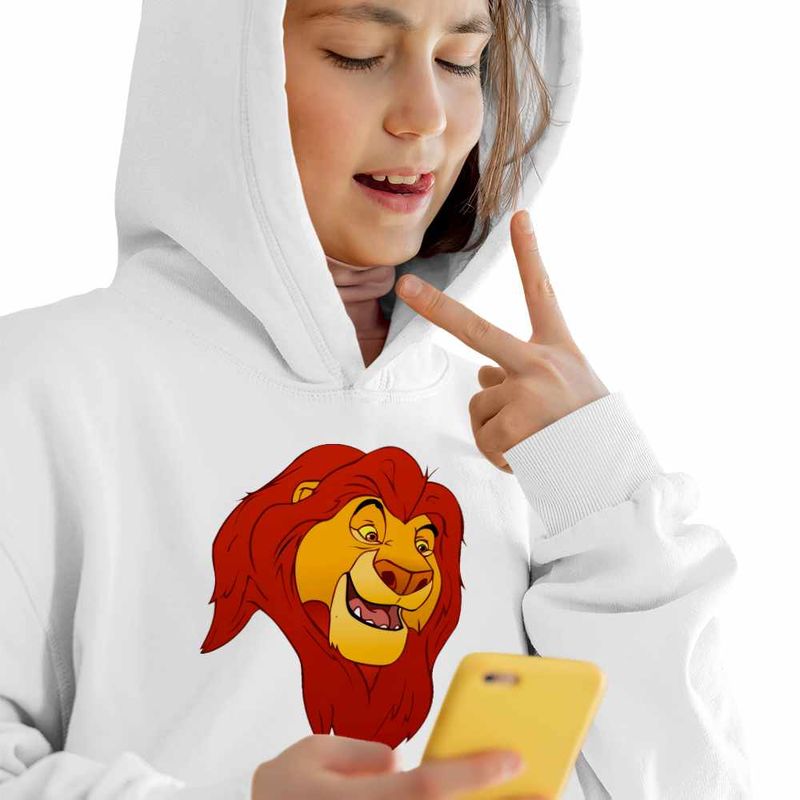 Fashion, accesorii si bijuterii - Copii - Imbracaminte copii - Pulovere si hanorace copii - Hanorac Copii Fete Regele Leu Mufasa, alb, marime XL Copii - Infinity.ro
