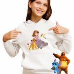 Fashion, accesorii si bijuterii - Copii - Imbracaminte copii - Pulovere si hanorace copii - Hanorac Copii Fete Garda Felina Sofia Beshte Ono, alb, marime XL Copii - Infinity.ro