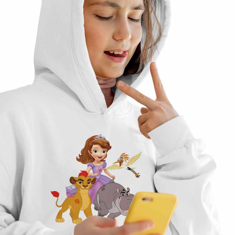 Fashion, accesorii si bijuterii - Copii - Imbracaminte copii - Pulovere si hanorace copii - Hanorac Copii Fete Garda Felina Sofia Beshte Ono, alb, marime XL Copii - Infinity.ro