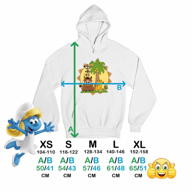 Fashion, accesorii si bijuterii - Copii - Imbracaminte copii - Pulovere si hanorace copii - Hanorac Copii Baieti Timon Pumba Simba Regele Leu, alb, marime S Copii - Infinity.ro