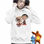 Fashion, accesorii si bijuterii - Copii - Imbracaminte copii - Pulovere si hanorace copii - Hanorac Copii Baieti Mr Bean Ballerina Capucina Meme, alb, marime XL Copii - Infinity.ro