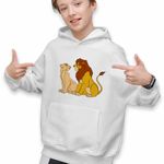 Fashion, accesorii si bijuterii - Copii - Imbracaminte copii - Pulovere si hanorace copii - Hanorac Copii Baieti Mufasa Sarabi Lion King, alb, marime XS Copii - Infinity.ro