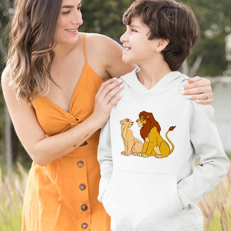 Fashion, accesorii si bijuterii - Copii - Imbracaminte copii - Pulovere si hanorace copii - Hanorac Copii Baieti Mufasa Sarabi Lion King, alb, marime XS Copii - Infinity.ro