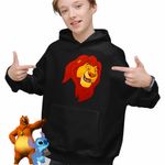 Fashion, accesorii si bijuterii - Copii - Imbracaminte copii - Pulovere si hanorace copii - Hanorac Copii Baieti Regele Leu Mufasa, negru, marime XS Copii - Infinity.ro