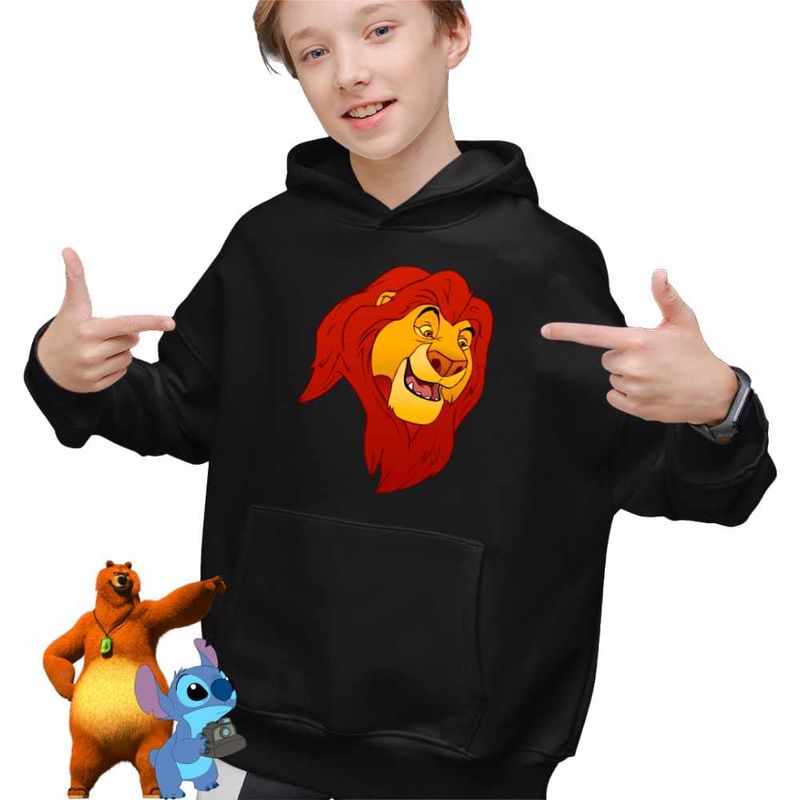 Fashion, accesorii si bijuterii - Copii - Imbracaminte copii - Pulovere si hanorace copii - Hanorac Copii Baieti Regele Leu Mufasa, negru, marime XS Copii - Infinity.ro