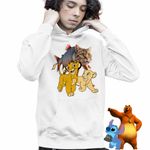 Fashion, accesorii si bijuterii - Copii - Imbracaminte copii - Pulovere si hanorace copii - Hanorac Copii Baieti Trulimero Trulichina Pisica Peste Regele Leu Simba, alb, marime M Copii - Infinity.ro