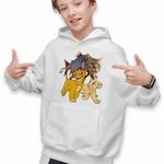 Fashion, accesorii si bijuterii - Copii - Imbracaminte copii - Pulovere si hanorace copii - Hanorac Copii Baieti Trulimero Trulichina Pisica Peste Regele Leu Simba, alb, marime M Copii - Infinity.ro