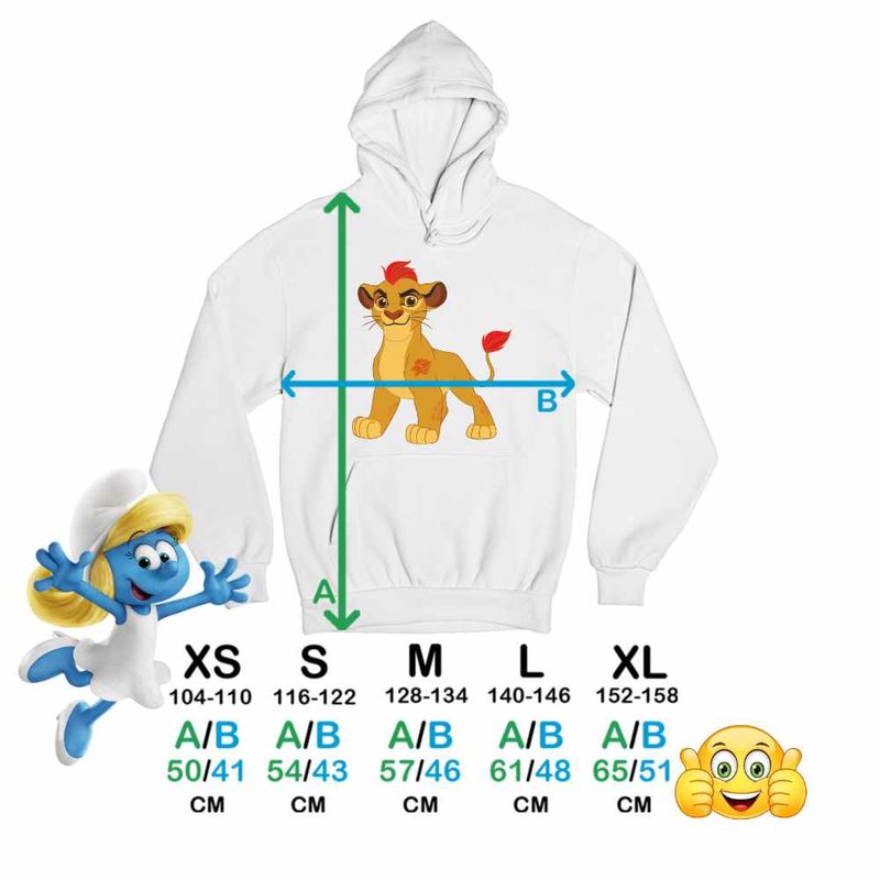 Fashion, accesorii si bijuterii - Copii - Imbracaminte copii - Pulovere si hanorace copii - Hanorac Copii Baieti Garda Felina Kion, alb, marime S Copii - Infinity.ro