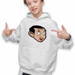 Fashion, accesorii si bijuterii - Copii - Imbracaminte copii - Pulovere si hanorace copii - Hanorac Copii Baieti Mr Bean Comic Cartoon, alb, marime S Copii - Infinity.ro