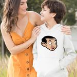 Fashion, accesorii si bijuterii - Copii - Imbracaminte copii - Pulovere si hanorace copii - Hanorac Copii Baieti Mr Bean Comic Cartoon, alb, marime S Copii - Infinity.ro