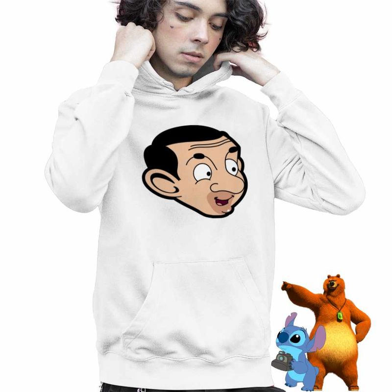 Fashion, accesorii si bijuterii - Copii - Imbracaminte copii - Pulovere si hanorace copii - Hanorac Copii Baieti Mr Bean Comic Cartoon, alb, marime S Copii - Infinity.ro
