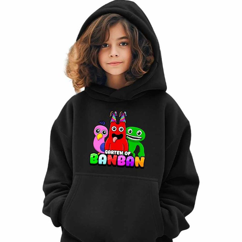 Fashion, accesorii si bijuterii - Copii - Imbracaminte copii - Pulovere si hanorace copii - Hanorac Copii Fete Opila Banban Jumbo, negru, marime L Copii - Infinity.ro