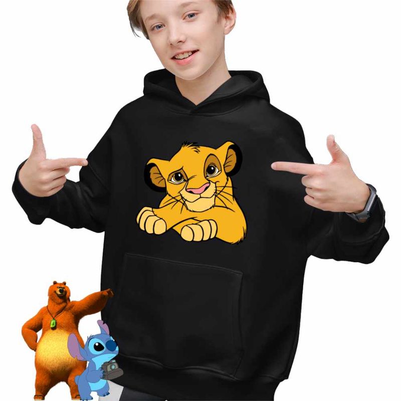 Fashion, accesorii si bijuterii - Copii - Imbracaminte copii - Pulovere si hanorace copii - Hanorac Copii Baieti Simba Lion King, negru, marime M Copii - Infinity.ro