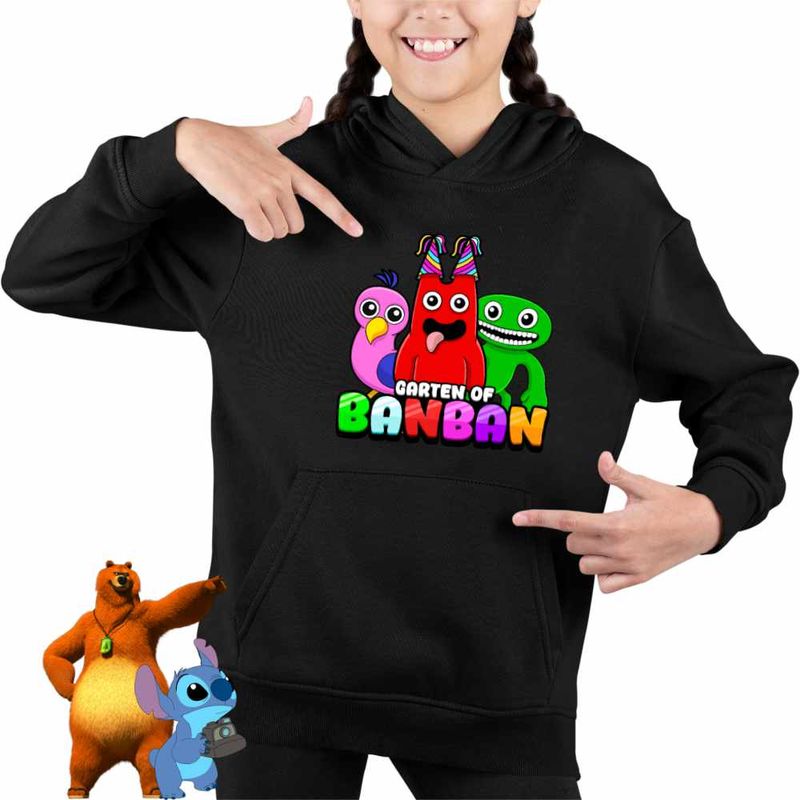 Fashion, accesorii si bijuterii - Copii - Imbracaminte copii - Pulovere si hanorace copii - Hanorac Copii Fete Opila Banban Jumbo, negru, marime L Copii - Infinity.ro