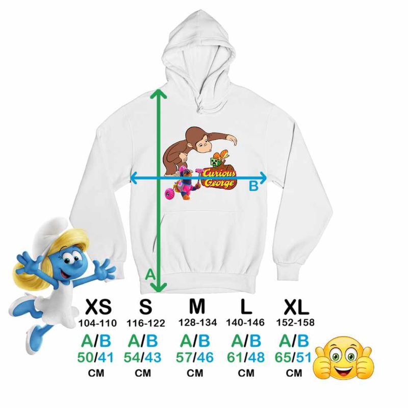 Fashion, accesorii si bijuterii - Copii - Imbracaminte copii - Pulovere si hanorace copii - Hanorac Copii Baieti Curious George Creeper Gradina Zoologica, alb, marime L Copii - Infinity.ro
