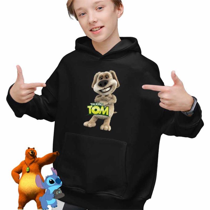 Fashion, accesorii si bijuterii - Copii - Imbracaminte copii - Pulovere si hanorace copii - Hanorac Copii Baieti Ben Talking Tom, negru, marime S Copii - Infinity.ro